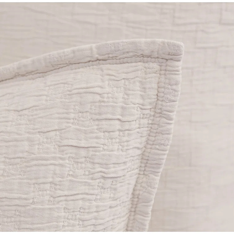 Blush Cotton Standard Sham with Textured Design