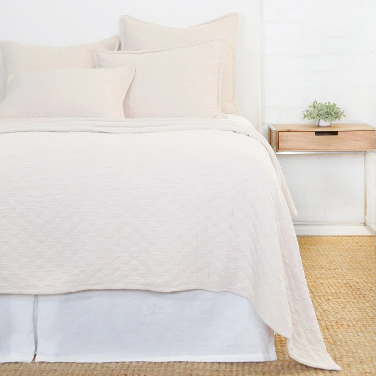 Blush Cotton Standard Sham with Textured Design