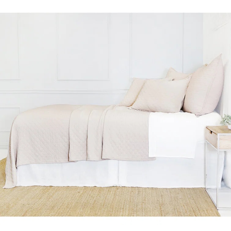 Blush Cotton Standard Sham with Textured Design