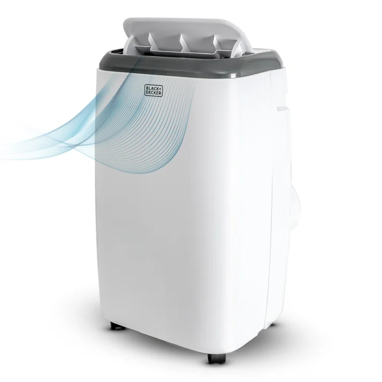 BLACK+DECKER 10,000 BTU SACC/CEC Portable Air Conditioner, 700 Sq. Ft. 14,000 BTU ASHRAE 128, White