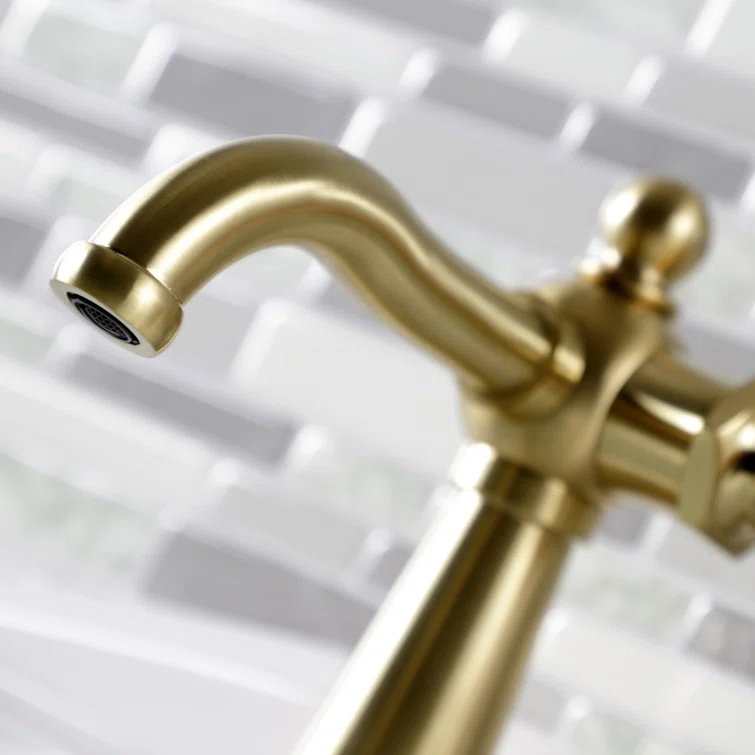 Kingston Brass Knight Single-Handle 1-Hole Deck Mount Bathroom Faucet with Push Pop-Up