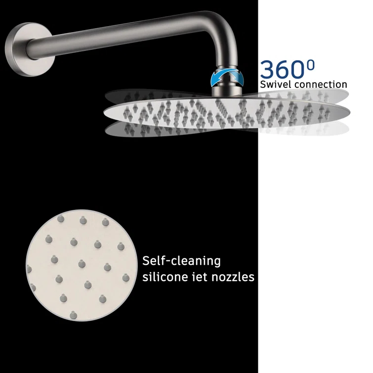 Pressure-Balanced Complete Shower System with 10-Inch Rain Shower Head, Handheld, Rough-in Valve