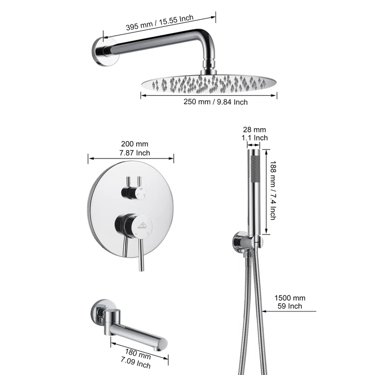 PureEssence Pressure-Balanced (Temperature And Volume) All-In-One Kit with Rough in-Valve
