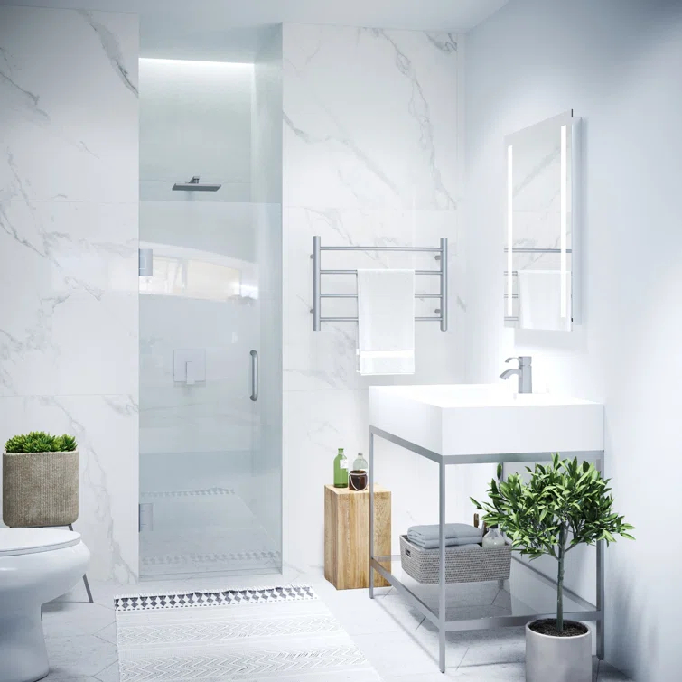 Fellow Series 30" x 72" Hinged Frameless Shower Door