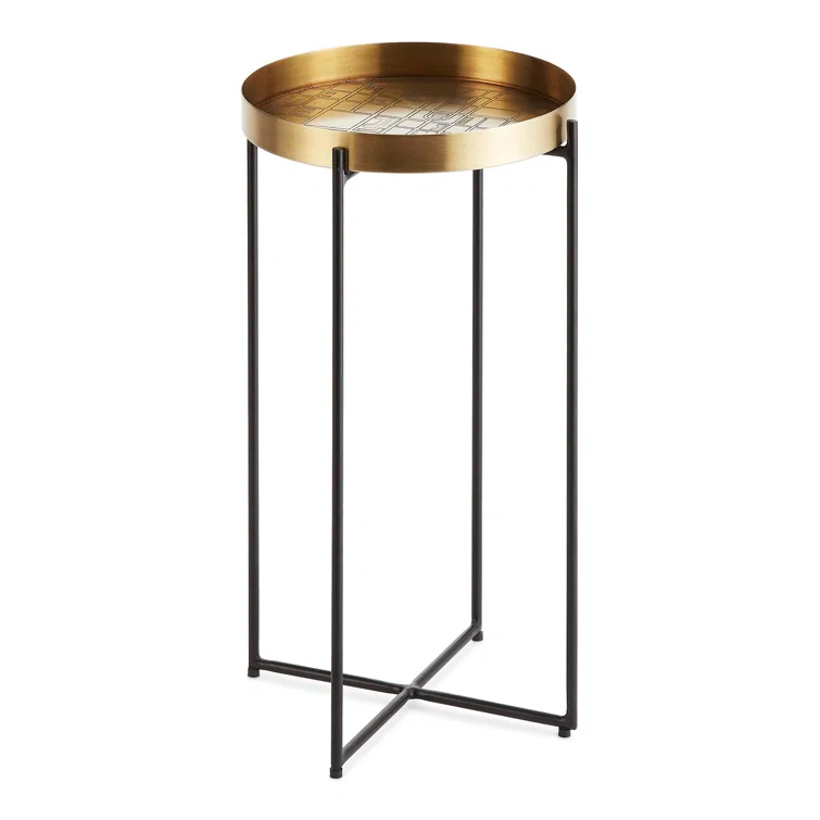 Pendulux Map Accent Table Antique Nickel | Perigold