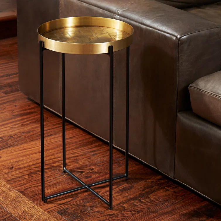 Pendulux Map Accent Table Antique Nickel | Perigold