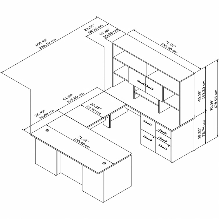 Office 500 U-Shaped Executive Desk