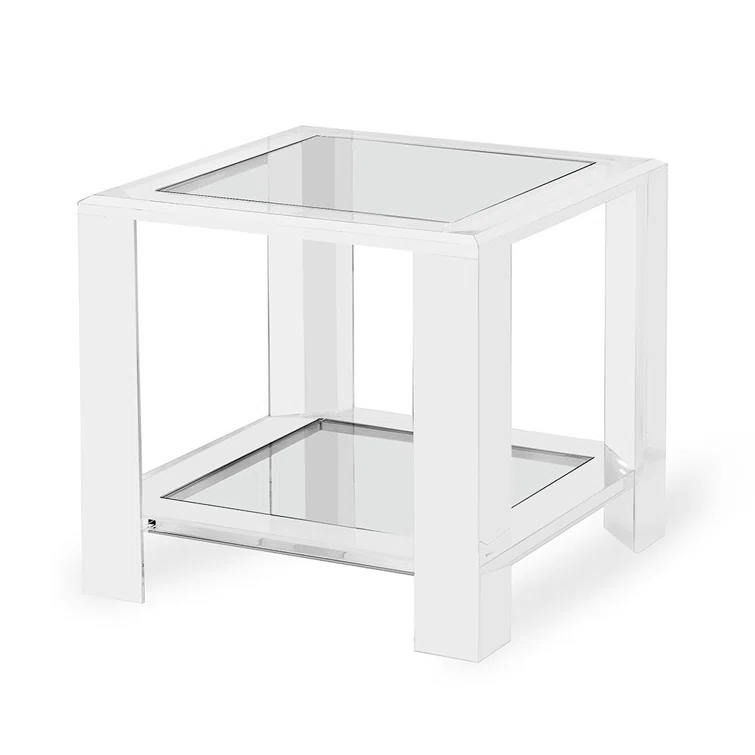 Interlude Surrey Glass Top End Table