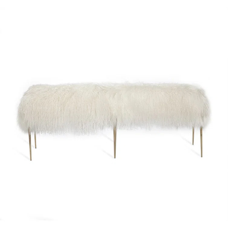 Stiletto Wool Upholstered Bench