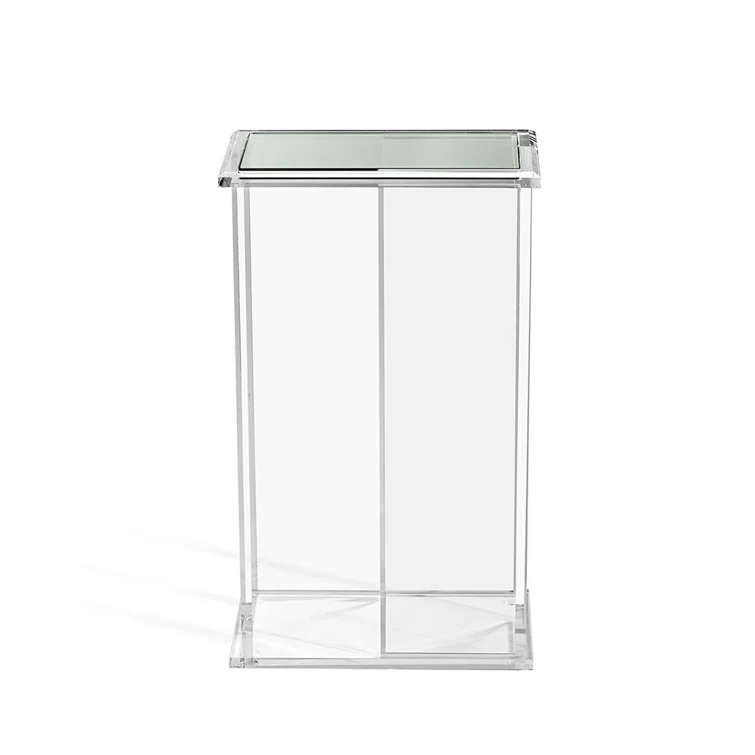 Interlude Mercer Glass Top End Table