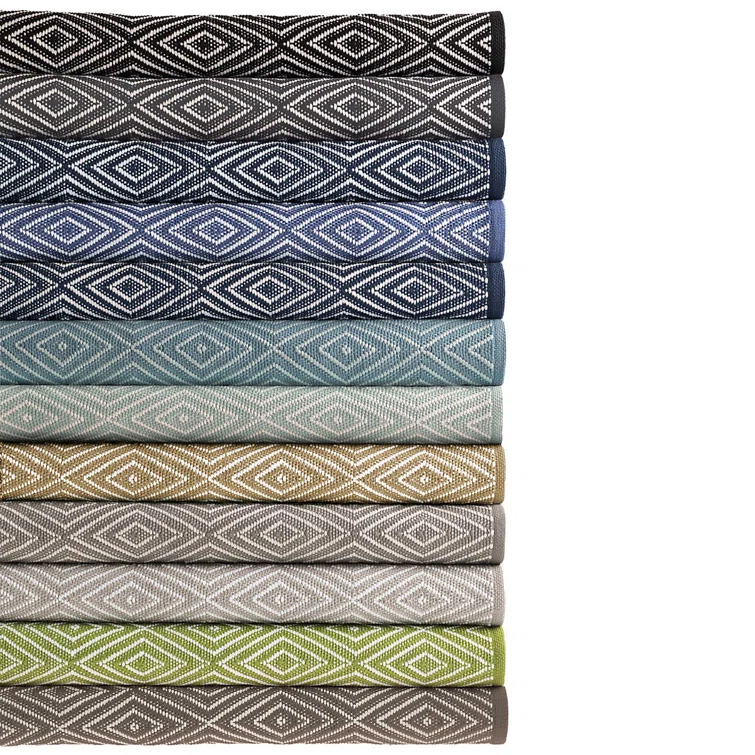 Diamond Khaki/White Handwoven Indoor/Outdoor Rug