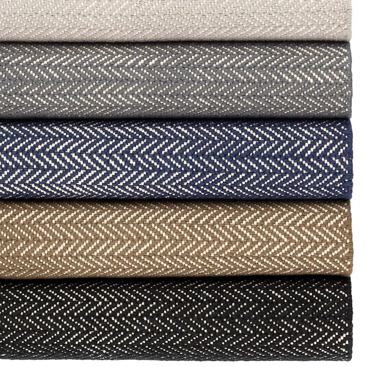 Herringbone Black Handwoven Cotton Rug