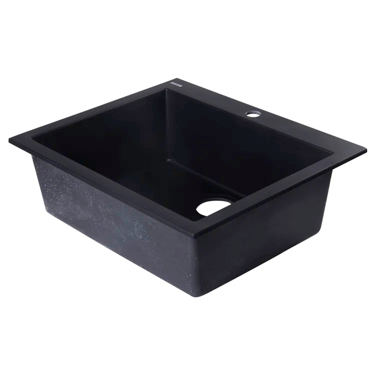 23.63'' L Drop-In Single Bowl Granite Kitchen Sink