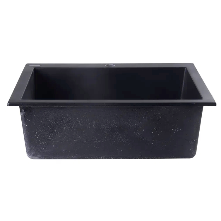 23.63'' L Drop-In Single Bowl Granite Kitchen Sink