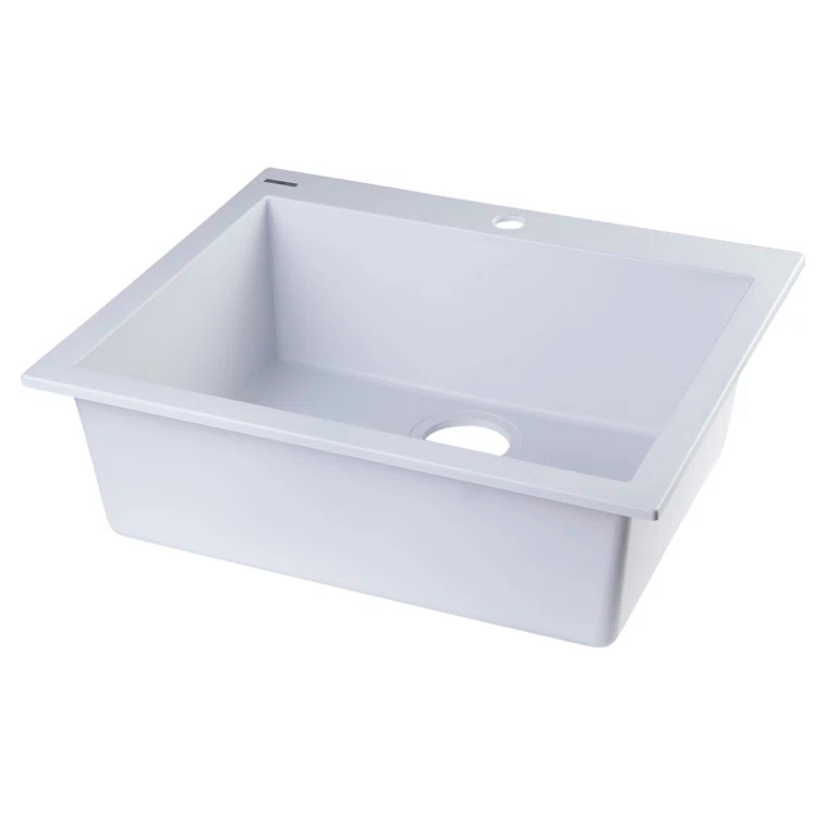 23.63'' L Drop-In Single Bowl Granite Kitchen Sink