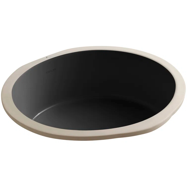 Verticyl Ceramic Vitreous China Circular Undermount Bathroom Sink with Overflow
