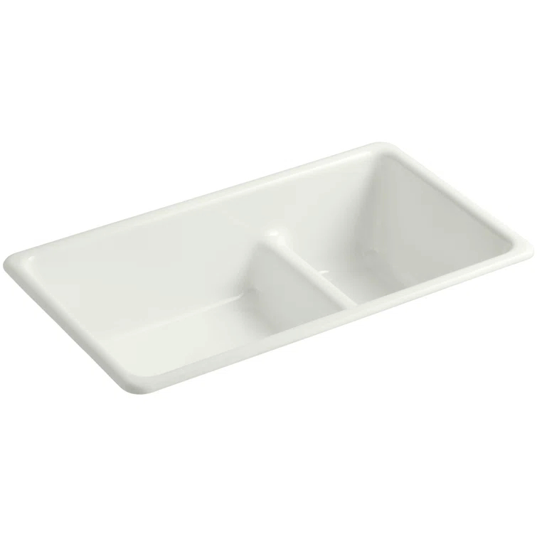 Iron Tones 33" L x 18.75" W Large/Medium Double-Bowl Kitchen Sink