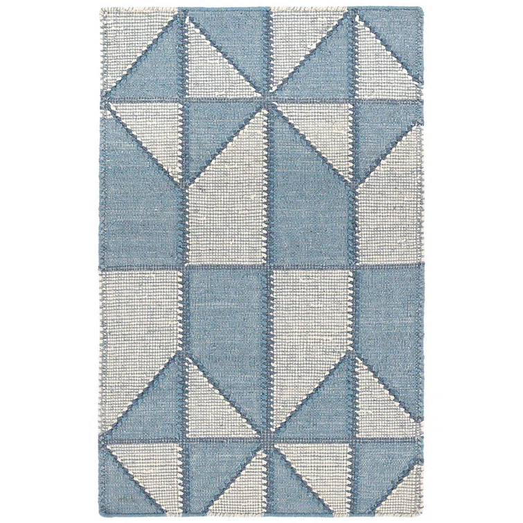 Ojai Blue Hand Loom Knotted Cotton Rug