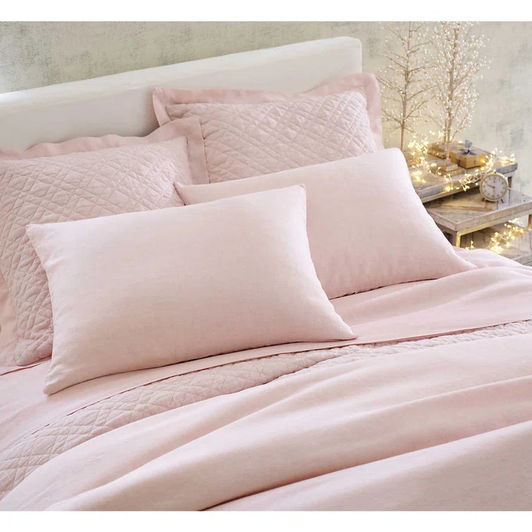 Slipper Pink Full/Queen Linen Duvet Cover