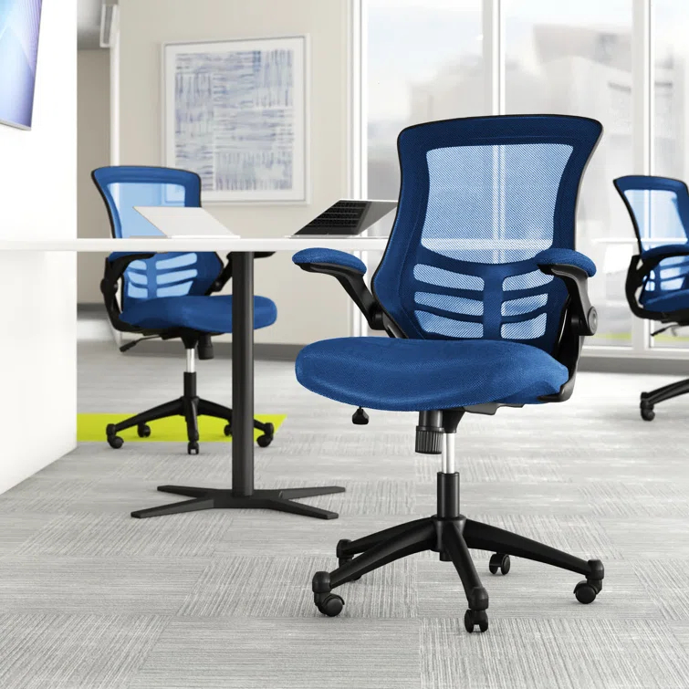Jayetta Mid-Back Mesh Swivel Ergonomic Office Chair with Flip-Up Arms