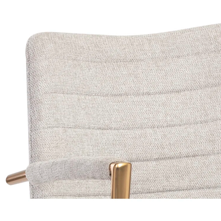 Belfast Heather Grey Swivel Dining Armchair with Gold Stainless Steel Legs