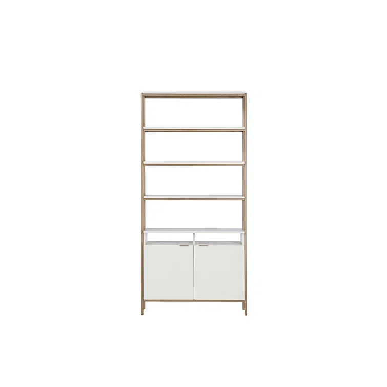Champagne Gold and Cream Large Transitional Bookcase