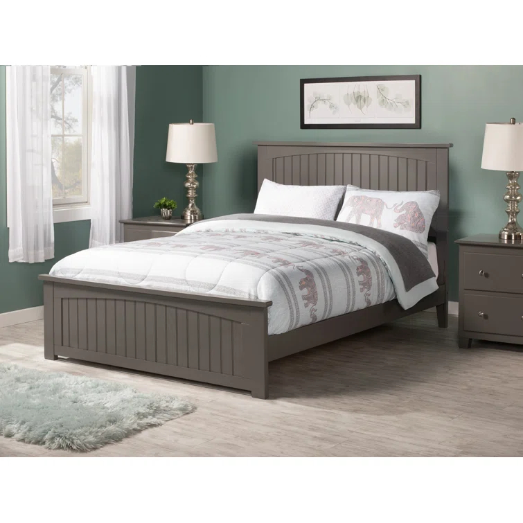 Nantucket Low Profile Solid Wood Platform Bed with Matching Footboard