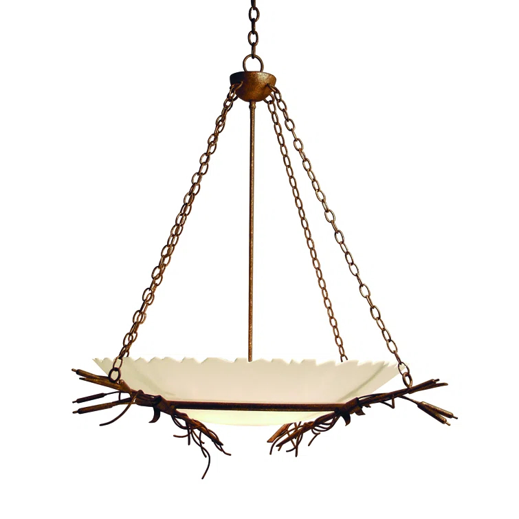 Cattail 6 - Light Antique Rust Unique/Statement Pendant