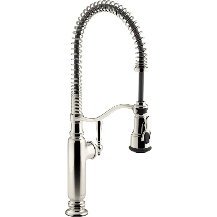 Kohler Tournant® Single Handle Semi-Professional Pre-Rinse Kitchen Faucet with Three-Function Pull Down Sprayer