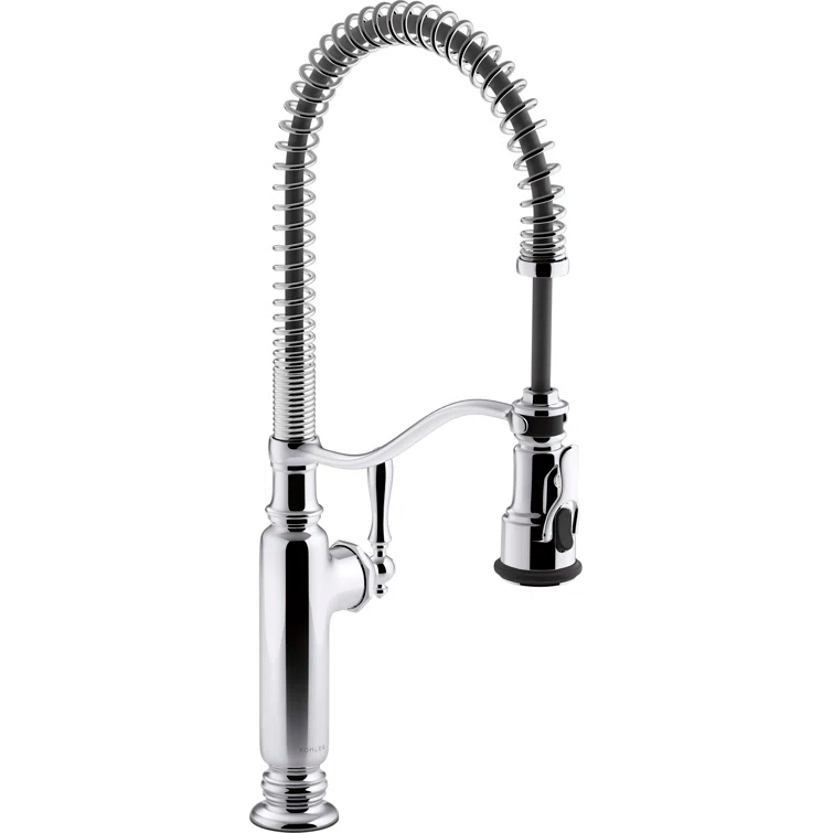 Kohler Tournant® Single Handle Semi-Professional Pre-Rinse Kitchen Faucet with Three-Function Pull Down Sprayer