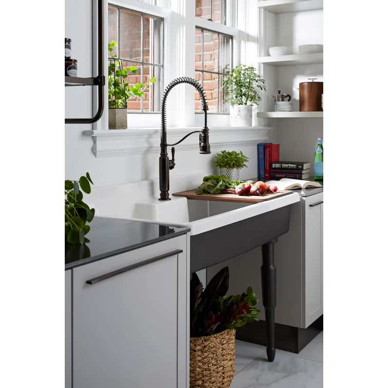 Kohler Tournant® Single Handle Semi-Professional Pre-Rinse Kitchen Faucet with Three-Function Pull Down Sprayer