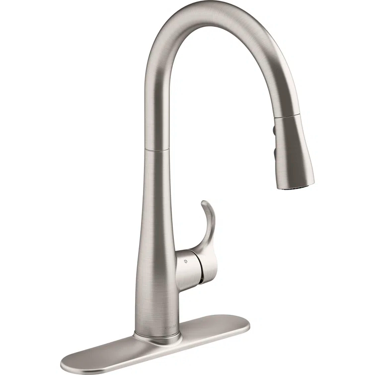 Simplice Touchless Pull-Down Kitchen Sink Faucet with Three-Function Sprayhead