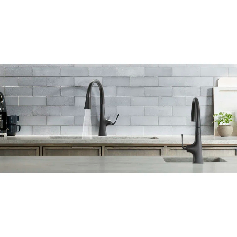 Graze Pull-Down Single Handle Kitchen Faucet With Three-Function Sprayhead With Accessories