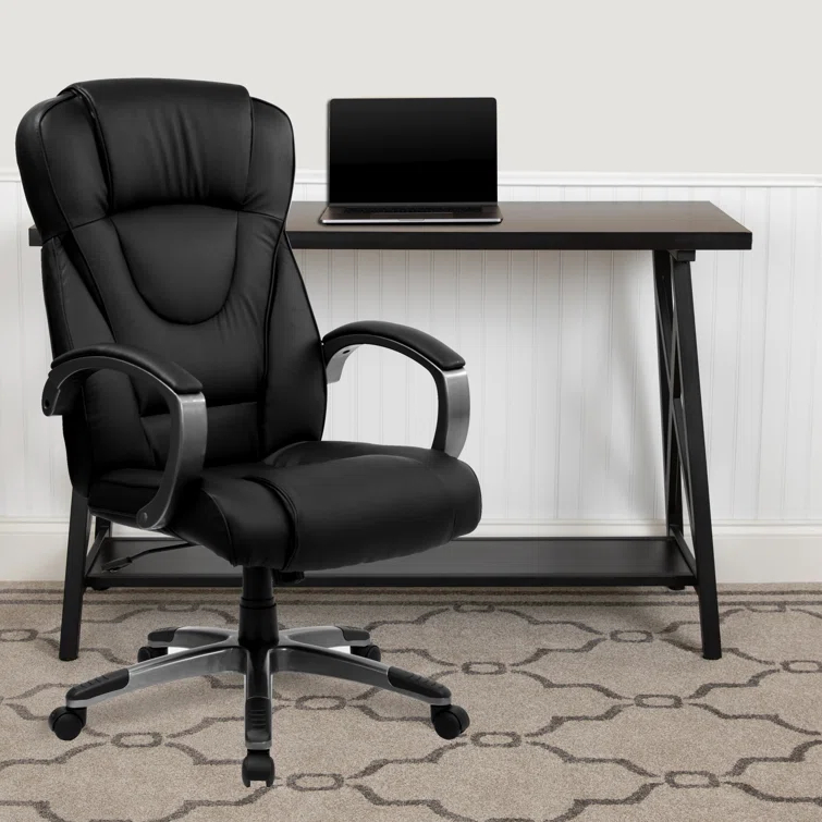 Flash Furniture Crafton High Back LeatherSoft Swivel Office Chair with Titanium Nylon Base