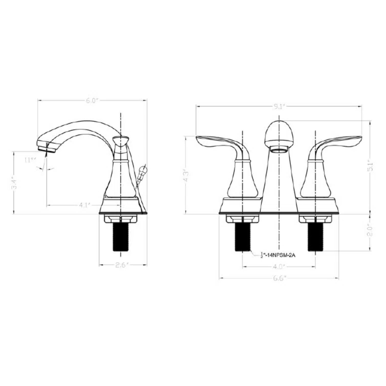 Centerset Bathroom Faucet with Drain Assembly