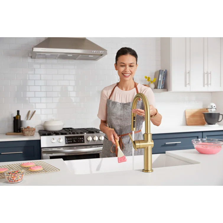Crue Touchless Pull-Down Kitchen Sink Faucet with Three-Function Sprayhead