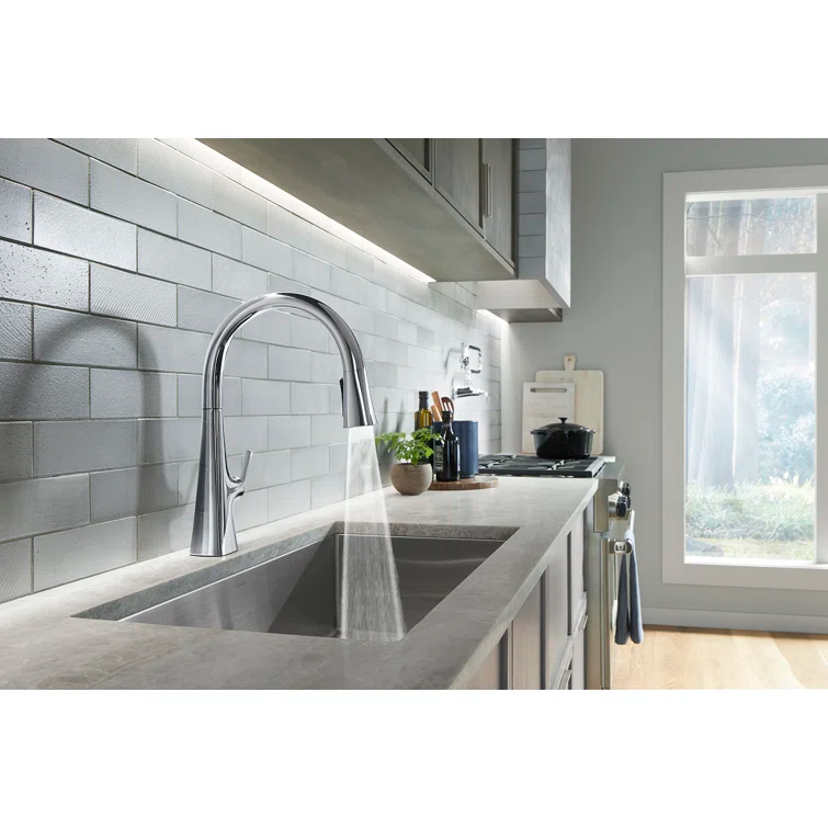 Graze Touchless Pull-Down Kitchen Sink Faucet With Three-Function Sprayhead