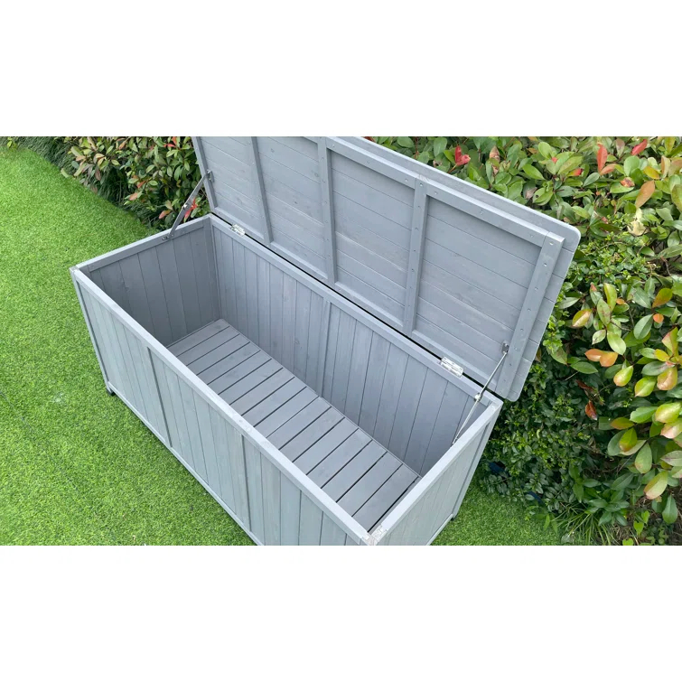 Hanover Hanover 50'' W 60 Gallons Water Resistant Solid + Manufactured Wood Fir Deck Box in Gray