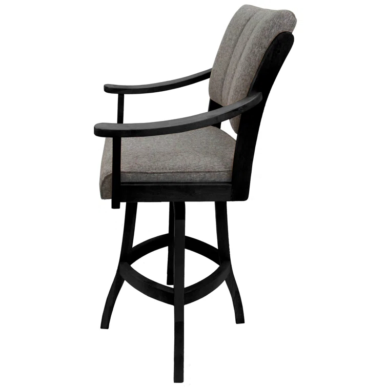 Casa Swivel Upholstered Counter Stool with Solid Wood Frame
