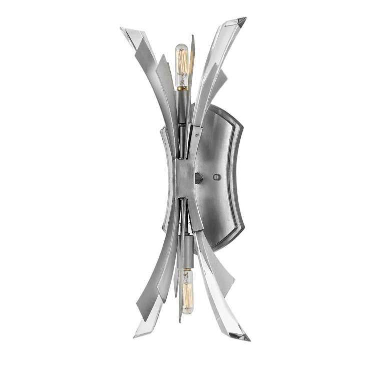 Vida 17.25" Two-Light Modern Wall Sconce w/ Crystal Accents