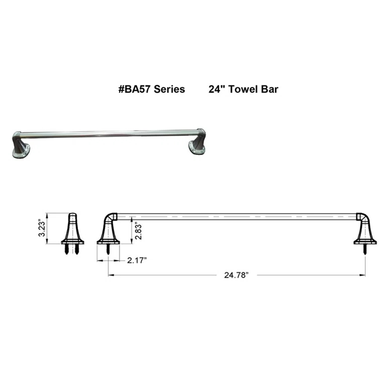 ARISTA BA5702-24TBR-SN Belding 24'' 1 Wall Towel Bar