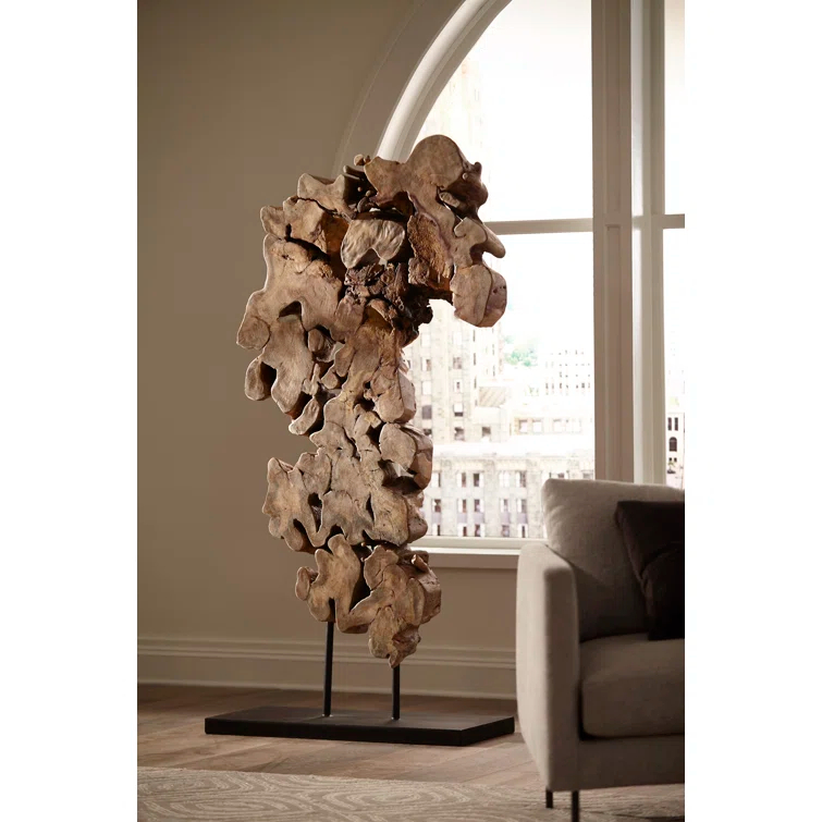 Phillips Collection Dimensional Pipal Wood Sculpture