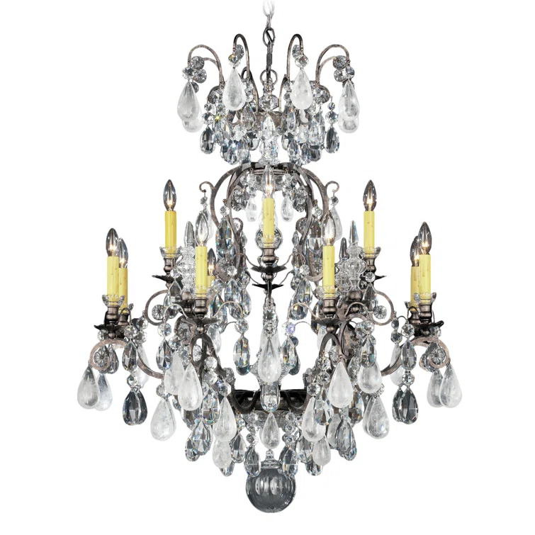 Renaissance 12 - Light Glass Tiered Chandelier
