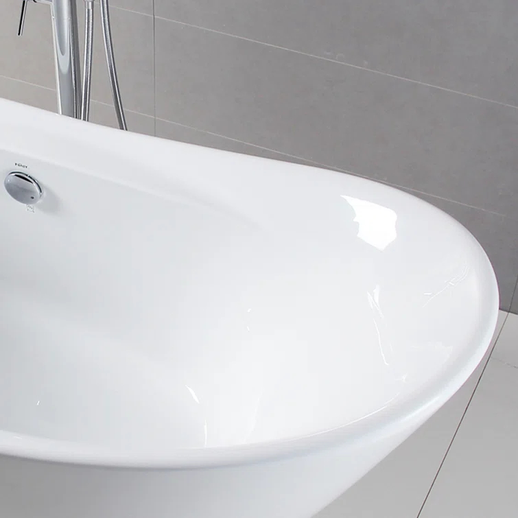 FerdY Boracay 67" Acrylic Freestanding Bathtub With Chrome Drain