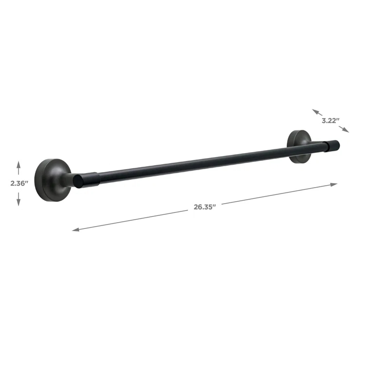 Voisin 24 in. Towel Bar Bath Hardware Accessory in Matte Black