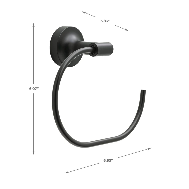 Voisin Round Open Towel Ring Bath Hardware Accessory in Matte Black