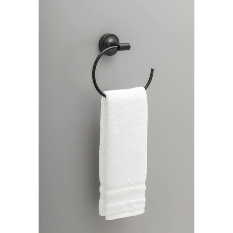 Voisin Round Open Towel Ring Bath Hardware Accessory in Matte Black