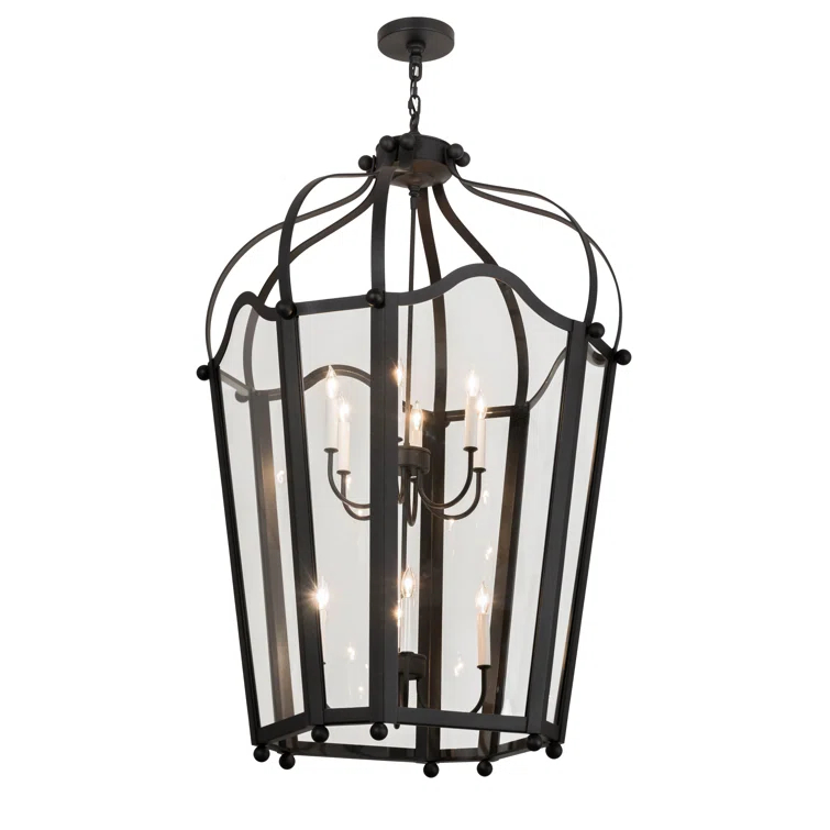 Citadel 10 - Light Dimmable Lantern Geometric Chandelier