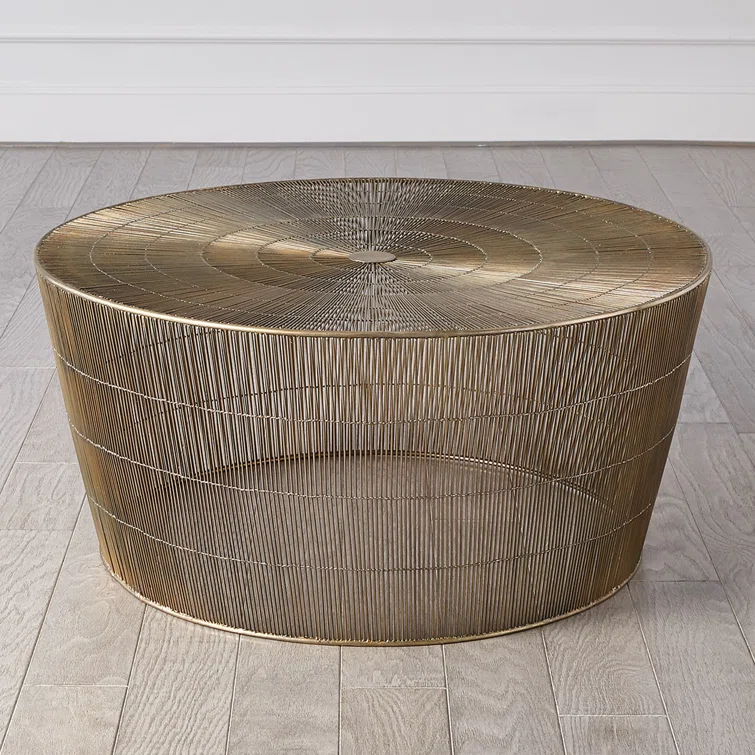 Studio A Home Radiance Coffee Table-Antique Brass