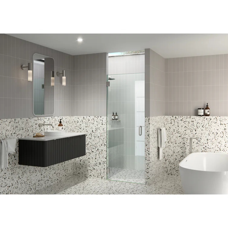 Albedo 28.25 in. x 78 in. Fully Frameless Hinge Shower Door